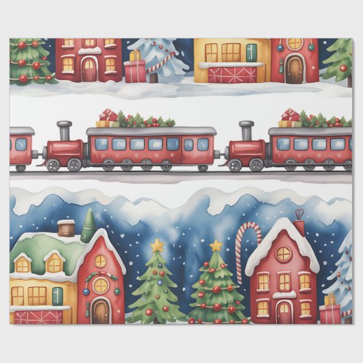 Christmas Toyland & Trains Wrapping Paper for Kids Cadeaupapier (Vlak)