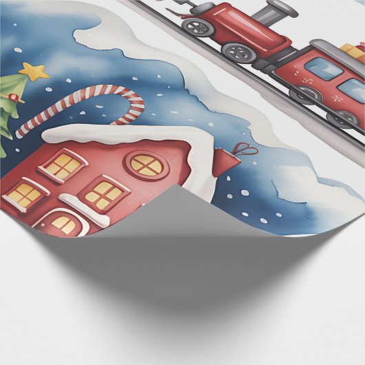 Christmas Toyland & Trains Wrapping Paper for Kids Cadeaupapier (Hoek)