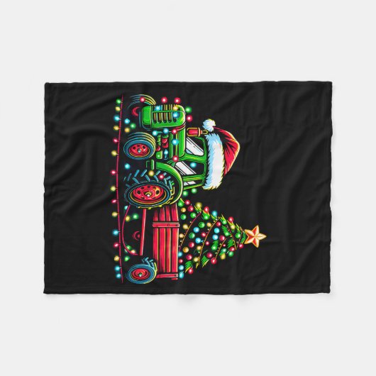 Christmas Tractor Boys Santa Xmas Farm Truck  Fleece Deken (Voorkant (Horizontaal))