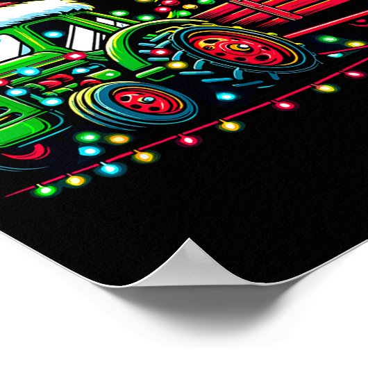 Christmas Tractor Boys Santa Xmas Farm Truck  Poster (Hoek)