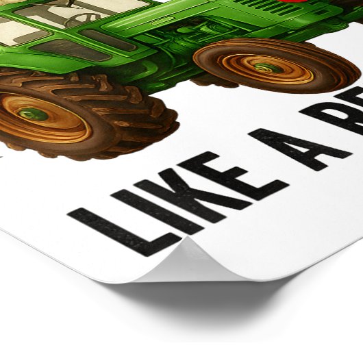 Christmas Tractor Farm Nothing Runs Like A Reindee Poster (Hoek)