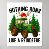 Christmas Tractor Farm Nothing Runs Like A Reindee Poster (Voorkant)