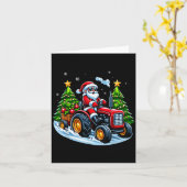 Christmas Tractor Santa Xmas Farm Truck Men Boys K Kaart (Gele Bloem)
