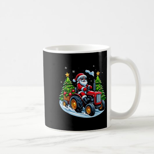 Christmas Tractor Santa Xmas Farm Truck Men Boys K Koffiemok (Rechts)