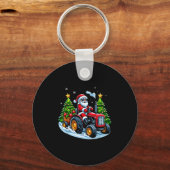 Christmas Tractor Santa Xmas Farm Truck Men Boys K Sleutelhanger (Voorkant)