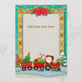 Christmas Train Birthday - All Aboard Kids Party Kaart (Achterkant)