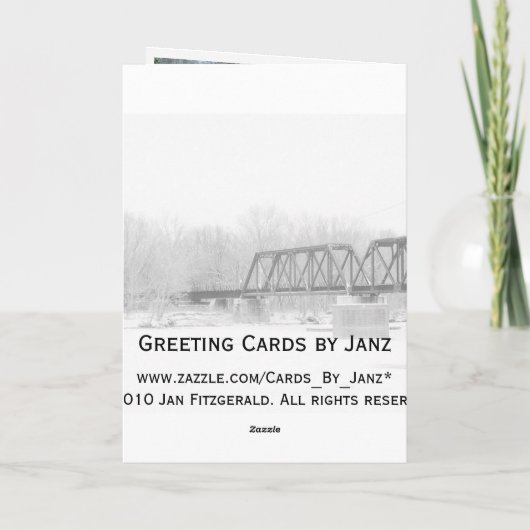 Christmas Train Bridge Fotosjabloon Kaart door Jan (Achterkant)