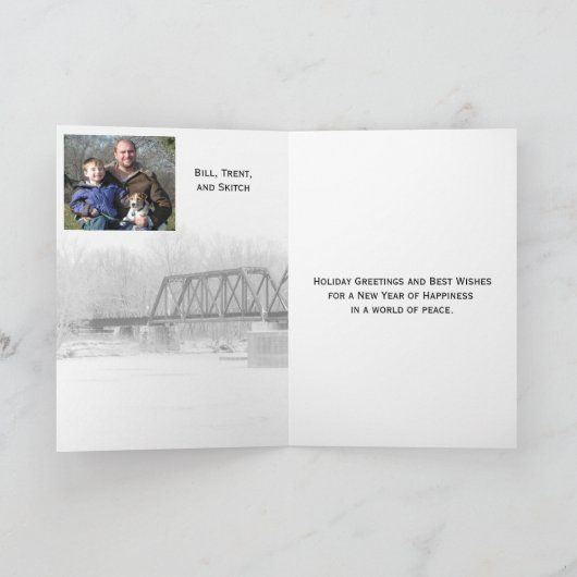 Christmas Train Bridge Fotosjabloon Kaart door Jan (Binnen)