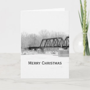 Christmas Train Bridge Fotosjabloon Kaart door Jan