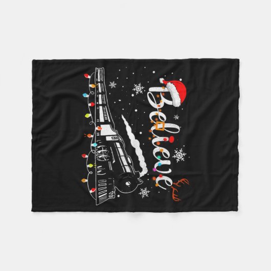 Christmas Train Christmas Believe Express Xmas San Fleece Deken (Voorkant (Horizontaal))