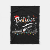Christmas Train Christmas Believe Express Xmas San Fleece Deken (Voorkant)
