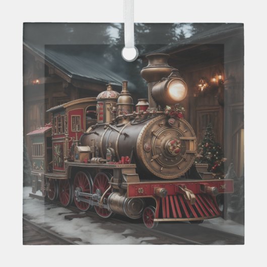 Christmas Train Glas Ornament (Voorkant)