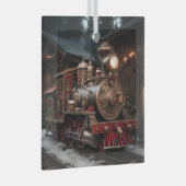 Christmas Train Glas Ornament (Voorkant Rechts)