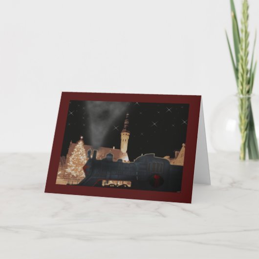 Christmas train greetings card feestdagen kaart (Voorkant)