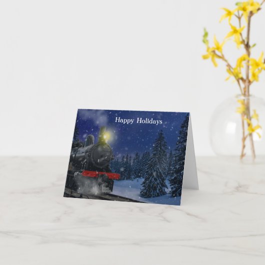 Christmas Train in the snow        Kaart (Gele Bloem)