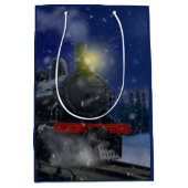 Christmas Train in the snow Medium Cadeauzakje (Voorkant)
