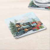 Christmas Train Kartonnen Onderzetters (Schuin)