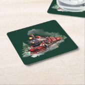 Christmas Train Kartonnen Onderzetters (Schuin)