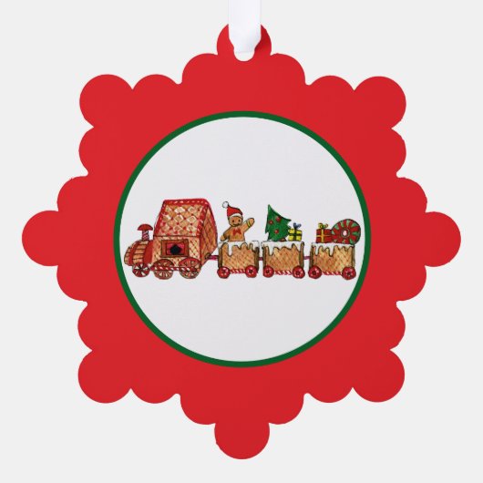 Christmas Train Ornament Kaart (Achterkant)