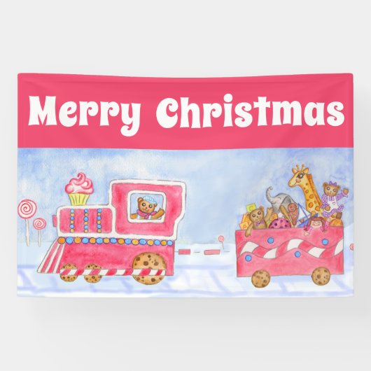 Christmas Train Party Banner Decoration  (Horizontaal)