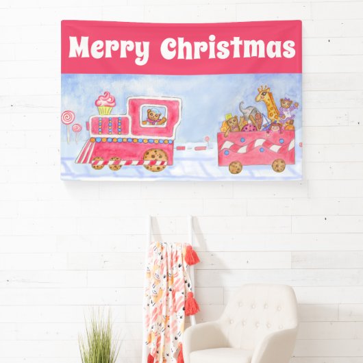 Christmas Train Party Banner Decoration  (Insitu)