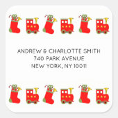 Christmas Train Vierkante Sticker (Voorkant)