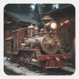 Christmas Train Vierkante Sticker