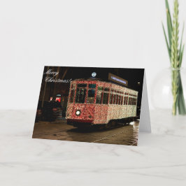Christmas Tram in Milaan Feestdagen Kaart