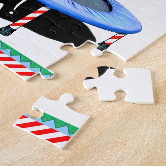 Christmas Trampoline Jigsaw Puzzle Legpuzzel (Zijkant)