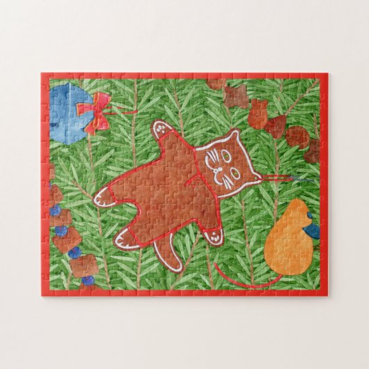 CHRISTMAS TREE 11 x 14-inch kat Puzzle Legpuzzel (Horizontaal)