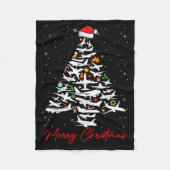 Christmas Tree Airplanes Lots Merry Christmas Men  Fleece Deken (Voorkant)
