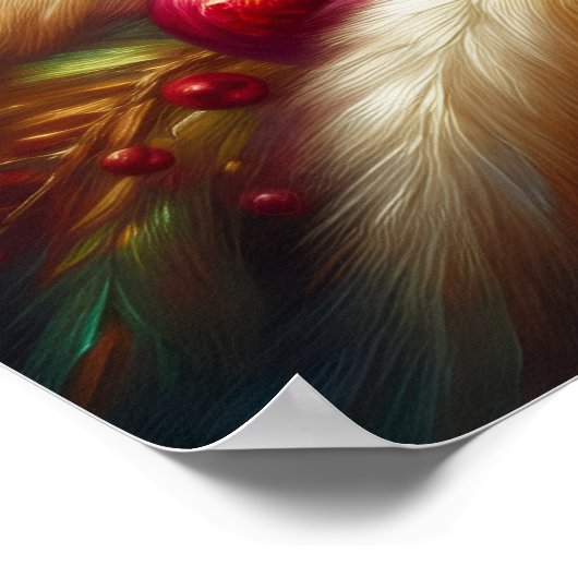 Christmas Tree and Flowers on a Beautiful Wall Poster (Hoek)