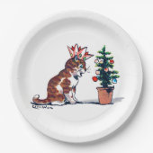 Christmas Tree and Kitten, Louis Wain Papieren Bordje (Voorkant)