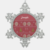 Christmas tree and ornament woven red (Voorkant)