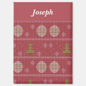 Christmas tree and ornament woven red magneet (Voorkant)