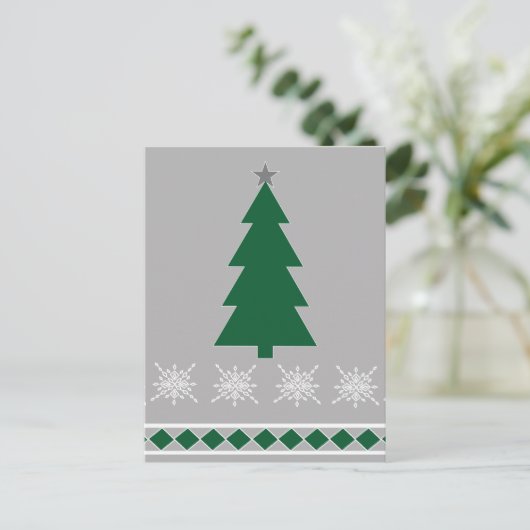 Christmas Tree and Snowflakes Pattern, Briefkaart (Staand voorkant)