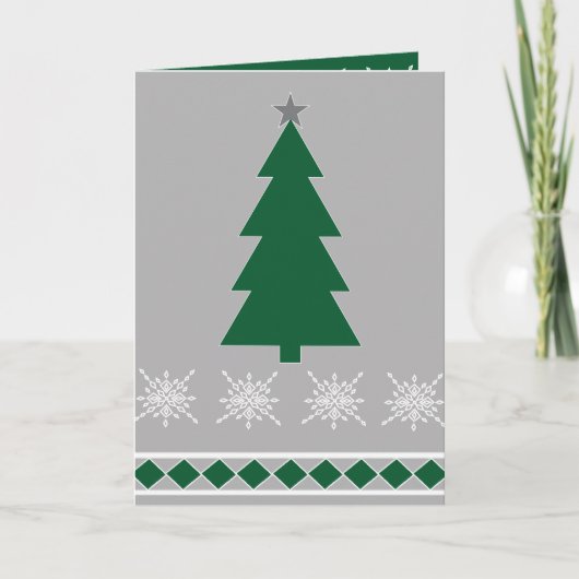 Christmas Tree and Snowflakes Pattern, Kaart (Voorkant)
