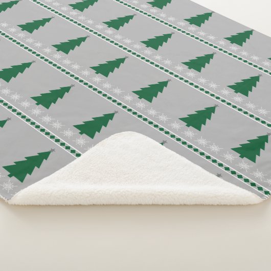 Christmas Tree and Snowflakes Pattern, Sherpa Deken (3/4)