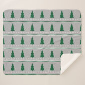 Christmas Tree and Snowflakes Pattern, Sherpa Deken (Voorkant (horizontaal))