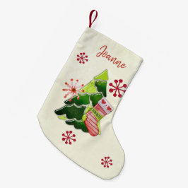 Christmas Tree and Stocking Whimsey Kleine Kerstsok