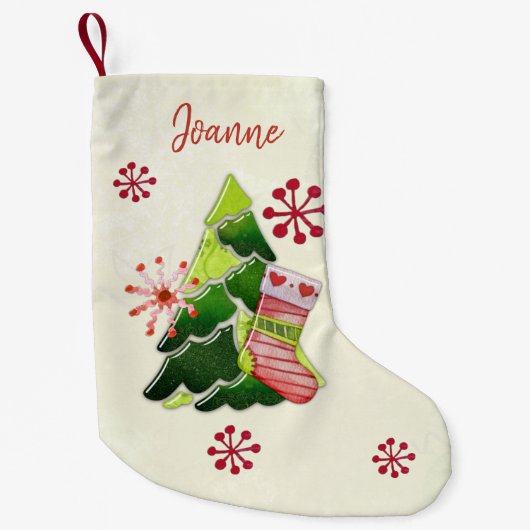 Christmas Tree and Stocking Whimsey Kleine Kerstsok (Voorkant)