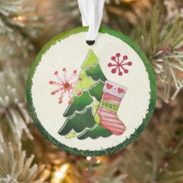 Christmas Tree and Stocking Whimsey Ornament