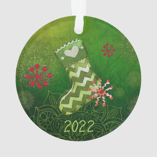 Christmas Tree and Stocking Whimsey Ornament (achterkant)