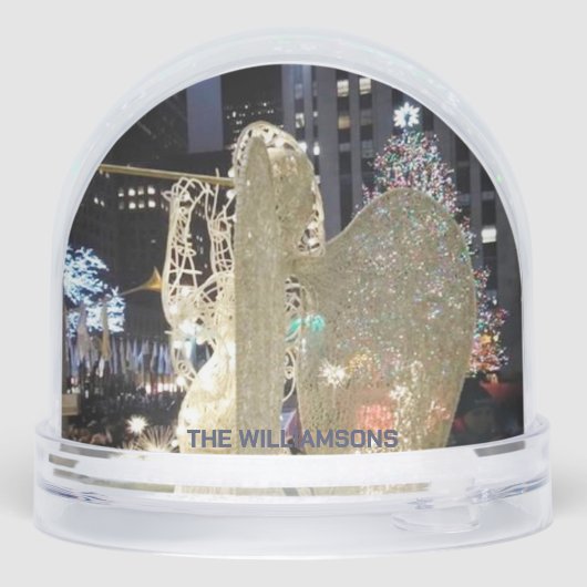 Christmas Tree Angels Rockefeller Plaza NYC Naam Sneeuwbol (Achterkant)