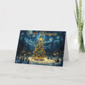 Christmas Tree at Christmas Feestdagen Kaart (Voorkant)