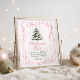 Christmas Tree Baby Shower Mom-osa Bar Poster