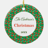 Christmas tree balls surface pattern name year  keramisch ornament (Achterkant)