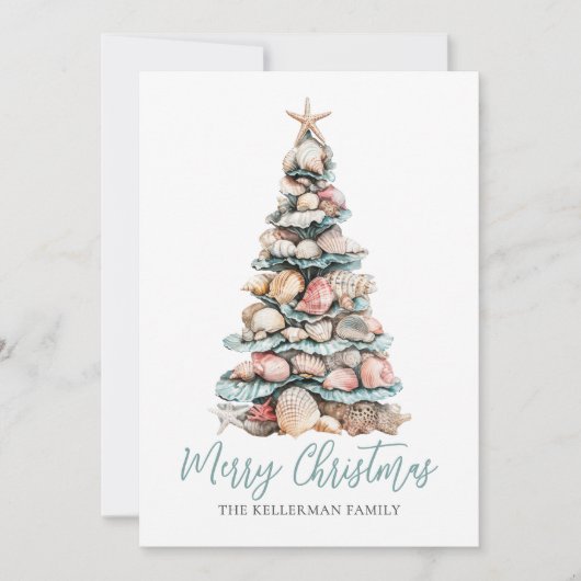 Christmas Tree Beach Feestdagenkaart (Voorkant)