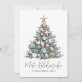 Christmas Tree Beach Mele Kalikimaka Feestdagenkaart (Voorkant)