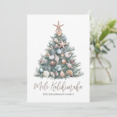 Christmas Tree Beach Mele Kalikimaka Feestdagenkaart (Staand voorkant)